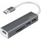 UA0306 Hub USB 3.0 3 Ports avec Lecteur de Carte Anthracite