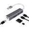 UA0306 Hub USB 3.0 3 Ports avec Lecteur de Carte Anthracite