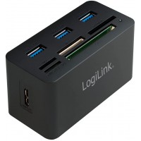 LogiLink CR0042 Hub USB 3.0 avec Lecteur de Carte Tout-en-Un (Micro SD/SD/MS/M2/CF) Noir