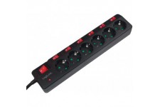 LPS233 Multiprise Interieur 1, 5 M 6 Sortie(S) Ca Noir - Multiprises (Interieur, 1, 5 M, 6 Sortie(S) Ca, Type C (Europlug), Type