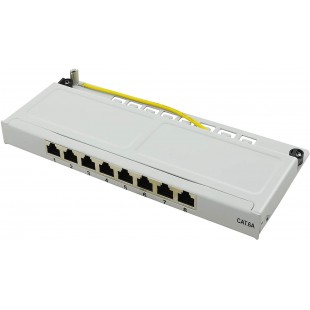 LogiLink NP0064 baie de branchements 0.5U - Baies de branchements (Cat6a, 10 Gigabit Ethernet, RJ45, Gris, Acier, 0.5U)