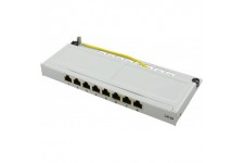 LogiLink NP0064 baie de branchements 0.5U - Baies de branchements (Cat6a, 10 Gigabit Ethernet, RJ45, Gris, Acier, 0.5U)