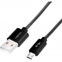 LogiLink CU0132 cable USB 1 m USB 2.0 USB A Micro-USB A Gris