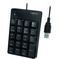 LogiLink ID0184 Clavier numerique supplementaire avec Port USB et indicateur d'activite LED Noir