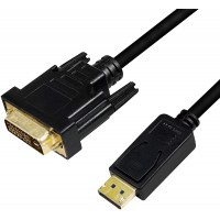 LogiLink CV0130 Cable de raccordement DisplayPort (v1.2) vers DVI-D (24+1) pour resolution Full HD de 1080p/60Hz, 1 m
