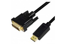 LogiLink CV0132 Cable de raccordement DisplayPort (v1.2) vers DVI-D (24+1) pour resolution Full HD de 1080p/60Hz, 3 m