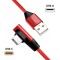 Cable de Connexion USB 2.0 Type A vers USB (Type C) coude a  90° Rouge 1 m