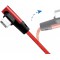 Cable de Connexion USB 2.0 Type A vers USB (Type C) coude a  90° Rouge 1 m