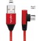 Cable de Connexion USB 2.0 Type A vers Micro-USB coude a  90° Rouge 0,3 m