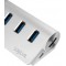 LogiLink CR0045 Hub USB 3.0 3 Ports avec Lecteur de Carte SD + Micro SD Boitier en Aluminium pour Windows Mac OS Linux Argente