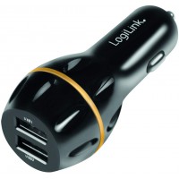 LogiLink PA0201 Chargeur Allume-Cigare USB 2 Ports USB avec Technologie QC (Quick Charge) V3.0 19,5 W avec Adaptateur supplement