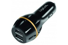 LogiLink PA0201 Chargeur Allume-Cigare USB 2 Ports USB avec Technologie QC (Quick Charge) V3.0 19,5 W avec Adaptateur supplement