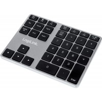 LogiLink ID0187 - Pave numerique Bluetooth avec 35 Touches et Touches de Fonction pour Windows/MacOS Aluminium