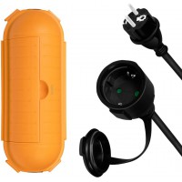 LogiLink LPS239 Kit de Plein air avec rallonge de cable Secteur + boite de Protection pour cable avec Protection IP44, Longueur 
