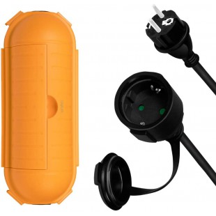 LogiLink LPS239 Kit de Plein air avec rallonge de cable Secteur + boite de Protection pour cable avec Protection IP44, Longueur 
