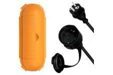 LogiLink LPS239 Kit de Plein air avec rallonge de cable Secteur + boite de Protection pour cable avec Protection IP44, Longueur 