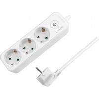 LogiLink- Bloc multiprise avec Interrupteur et Protection IP20 - Longueur du cable 1,5 m - Blanc Triple Blanc.