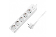 LogiLink- Bloc multiprise avec Interrupteur et Protection IP20 - Longueur du cable 1,5 m - Blanc 5-fach Blanc.