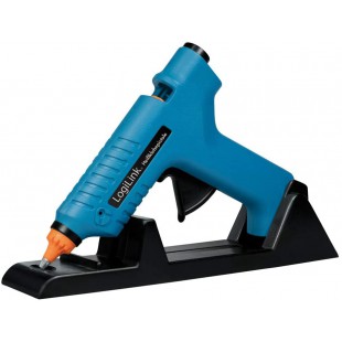 LogiLink WZ0052 - Mini pistolet a  colle 80 W ideal pour le bricolage (do it yourself) travail avec pied, couleur : bleu - avec 