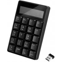 LogiLink ID0199 - Clavier sans Fil (2,4 GHz) avec Calculatrice et ecran LCD, Noir