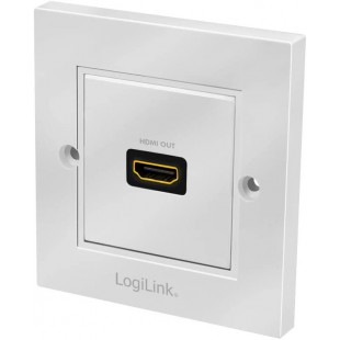 LogiLink AH0017 - Prise Murale HDMI avec 1 x HDMI High Speed avec raccord Ethernet (Femelle/Femelle) en Blanc