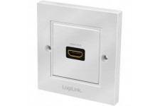 LogiLink AH0017 - Prise Murale HDMI avec 1 x HDMI High Speed avec raccord Ethernet (Femelle/Femelle) en Blanc