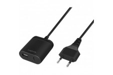 LogiLink Adaptateur Secteur USB PA0256 avec cable Fixe de 1,5 m, 1 Port USB-A et 1 Port USB-C, 12 W (5 V/2,4 A), Noir