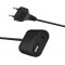 LogiLink Adaptateur Secteur USB PA0256 avec cable Fixe de 1,5 m, 1 Port USB-A et 1 Port USB-C, 12 W (5 V/2,4 A), Noir