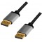 LogiLink CDA0102 Cable de raccordement DisplayPort 4K/60 Hz, aluminium, noir/gris, 3 m