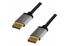 LogiLink CDA0102 Cable de raccordement DisplayPort 4K/60 Hz, aluminium, noir/gris, 3 m