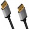 LogiLink CDA0102 Cable de raccordement DisplayPort 4K/60 Hz, aluminium, noir/gris, 3 m
