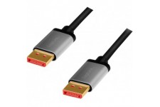 LogiLink CDA0105 Cable de raccordement DisplayPort 8K/60 Hz, aluminium, noir/gris, 2 m