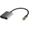 LogiLink CUA0103 Cable Adaptateur USB 3.2 Gen 1-HDMI 4K/60 Hz, Aluminium, Noir/Gris, 0,15 m