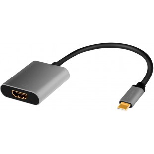 LogiLink CUA0103 Cable Adaptateur USB 3.2 Gen 1-HDMI 4K/60 Hz, Aluminium, Noir/Gris, 0,15 m