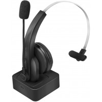 LogiLink BT0059 Casque Mono Bluetooth avec Station de Charge, Microphone