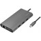 UA0383 Station d'accueil USB 3.2 (Gen 1) avec 10 Ports et PD (Power Delivery) 100 W, 1 USB-C (PD) / 3 USB 3.0 / 1 HDMI / 1 VGA /