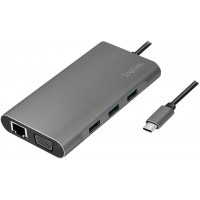 UA0383 Station d'accueil USB 3.2 (Gen 1) avec 10 Ports et PD (Power Delivery) 100 W, 1 USB-C (PD) / 3 USB 3.0 / 1 HDMI / 1 VGA /