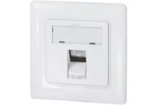LogiLink Professional LogiLink NK4053 Boitier encastrable pour 1 Module Keystone Compatible Design Blanc Pur (RAL 9010)