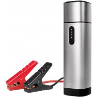 LogiLink Batterie Externe PA0266 - 1000 mAh - Aide au demarrage de Voiture avec cable de Serrage - 2 Ports USB A - Gris metal