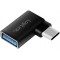 LogiLink AU0055 Adaptateur USB 3.2 Gen 1 USB-C vers USB-A coude a  90° Noir