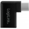 LogiLink AU0055 Adaptateur USB 3.2 Gen 1 USB-C vers USB-A coude a  90° Noir
