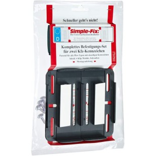 Tepper Efka - 0188100 - Porte-plaque 'Simple-Fix' 4 Clips - Noir - 110 mm