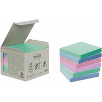 Post-it - BP259 - Note recyclee - 76 x 76 mm - Tour de 6 blocs - Pastel Assorties