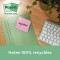 Post-it - BP259 - Note recyclee - 76 x 76 mm - Tour de 6 blocs - Pastel Assorties
