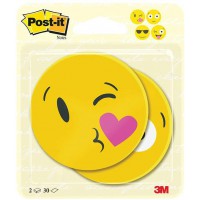 Lot de 16 : Post-It Lot de 30 feuilles de notes en forme d'emoji 70 x 70 mm