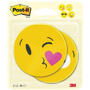 Post-It Lot de 30 feuilles de notes en forme d'emoji 70 x 70 mm