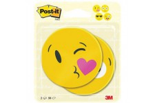 Post-It Lot de 30 feuilles de notes en forme d'emoji 70 x 70 mm