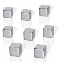 Be!Board B3101 Lot de 8 Aimants cubes neodyme pour tableaux magnetiques, 1 x 1 x 1 cm, argent