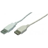 LogiLink CU0010 Cable USB 2.0 Male/femelle 2 m Gris