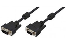 LogiLink CV0016 Cable VGA en ferrite core Male/Male Double Blindage 10 m Noir